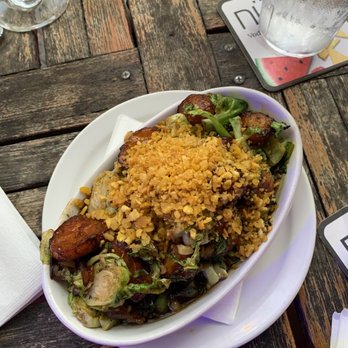 The Cottage - Brussels sprouts and plantains...amazing! - New American Near Me - Sarasota, Florida The Cottage - Brussels sprouts and plantains...amazing! - New American Near Me - Sarasota, Florida
