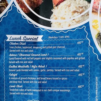 Sara's Mediterrean Grill - Lunch special menu - Mediterranean Near Me - Wappingers Falls, New York