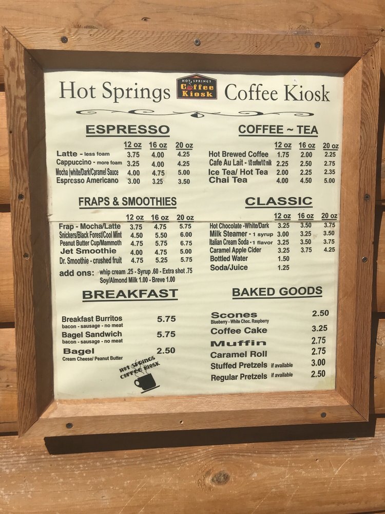 HOT SPRING’S COFFEE KIOSK CLOSED Coffee & Tea 646 Jennings Ave, Hot Springs, SD