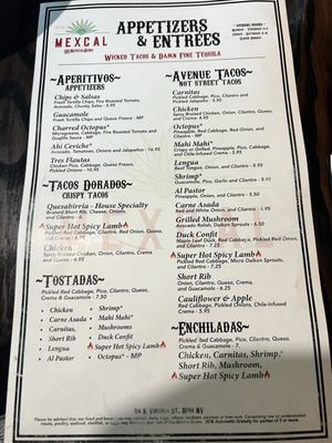 Menu photo 1 Mexcal Reno, NV