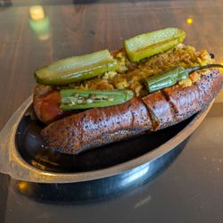 The Duck Inn - @endoedibles on Instagram 03/23/25 CHICAGO STYLE DUCK INN DOG - super condiment, dill pickle, pickled serrano, celery salt