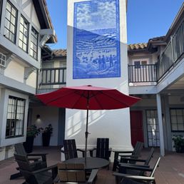 Hotel patio. Hotel patio.