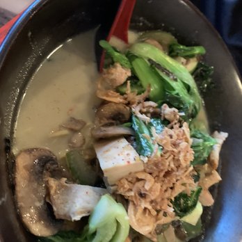 MIX Kitchen & Bar - Thai bowl-Lemongrass Red Curry Broth very spicy - Cocktail Bars Near Me - Ithaca, New York