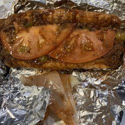 Home of the Hoagy - So good! Steak hoagie with hot and sweet on side...