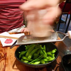 Yebisu Izakaya - Edamame with freshly grounded pink salt