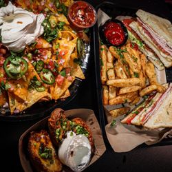 Public Tavern - Nachos, turkey club and potato skins