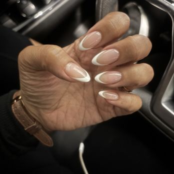 Glamour Nail Salon - Almost shaped French tip - Nail Salons Near Me - Lafayette, California Glamour Nail Salon - Almost shaped French tip - Nail Salons Near Me - Lafayette, California