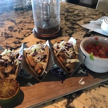 Chandler's Oceanfront Dining - Rock Shrimp Street Tacos were good and a bit spicy. - New American Near Me - Carlsbad, California