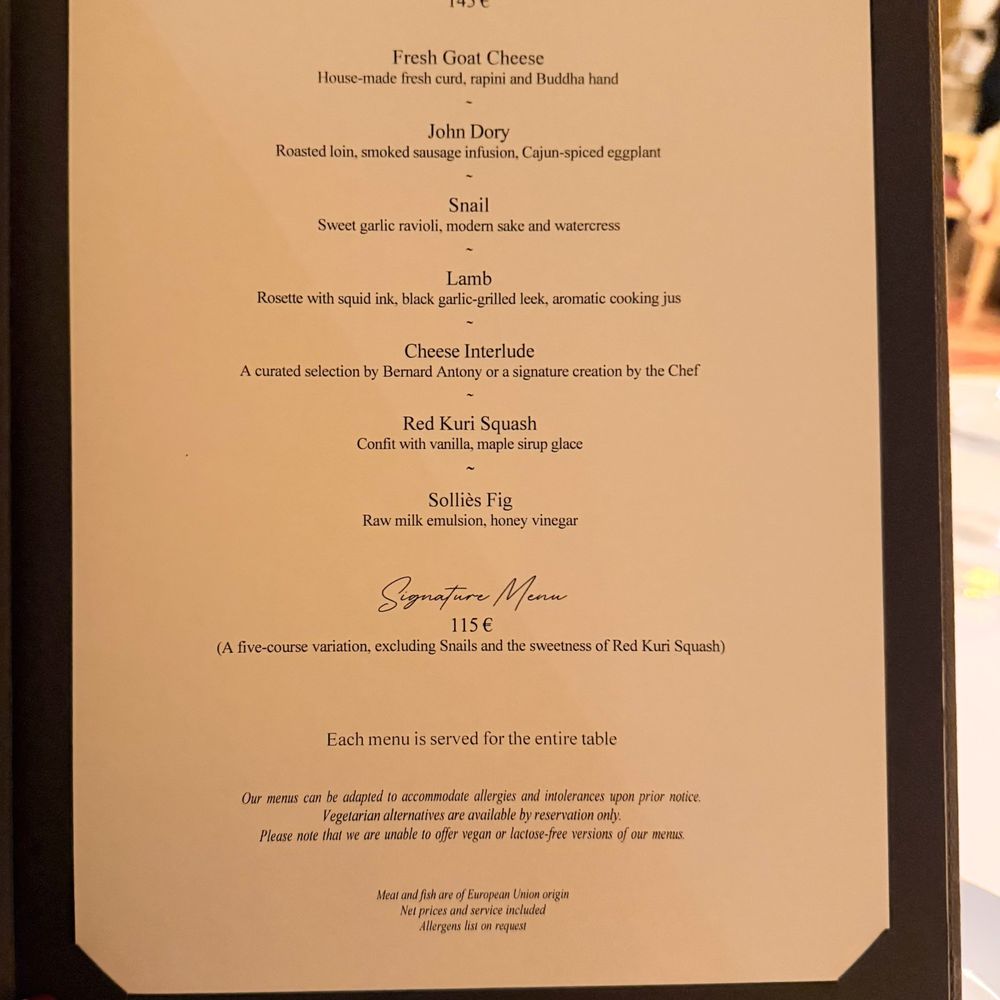 La Table du Connétable - Menu - French Near Me - Chantilly, 60