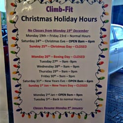 Climb Fit - Climb Fit Xmas Hours
