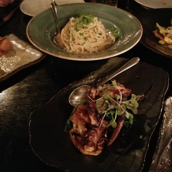 Catch NYC - Mushroom Spaghetti (Top); Grilled Spanish Octopus (Bottom) - Asian Fusion Near Me - New York, New York