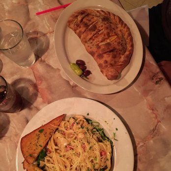 Palermo-Ballard  - My Fettuccini Con Pollo plus Spinach and my husbands BBQ Chicken Flatbread. - Italian Near Me - Seattle, Washington