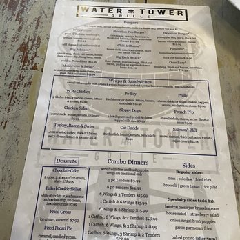 The Water Tower Grille - Menu - American Near Me - Adairsville, Georgia The Water Tower Grille - Menu - American Near Me - Adairsville, Georgia