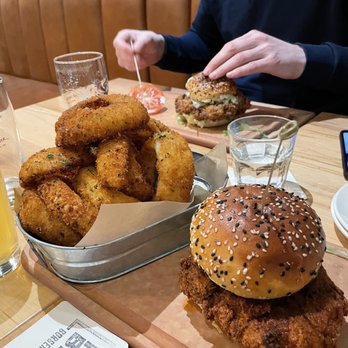 Hambrgr - Onion rings + Nashville chicken - Burgers Near Me - Hamilton, Ontario