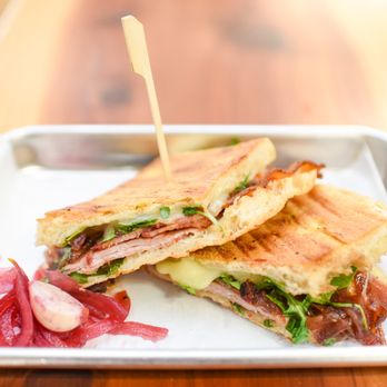 Inner Sanctum Cellars - Thick Cut Bacon, Smoked Ham, Arugula, Sweet Onion Marmalade on Focaccia Bread - Wine Tasting Room Near Me - Sonora, California Inner Sanctum Cellars - Thick Cut Bacon, Smoked Ham, Arugula, Sweet Onion Marmalade on Focaccia Bread - Wine Tasting Room Near Me - Sonora, California
