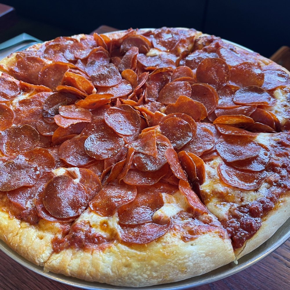 Pepperoni Pizza with extra pepperoni.