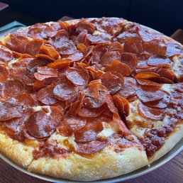 Pepperoni Pizza with extra pepperoni.