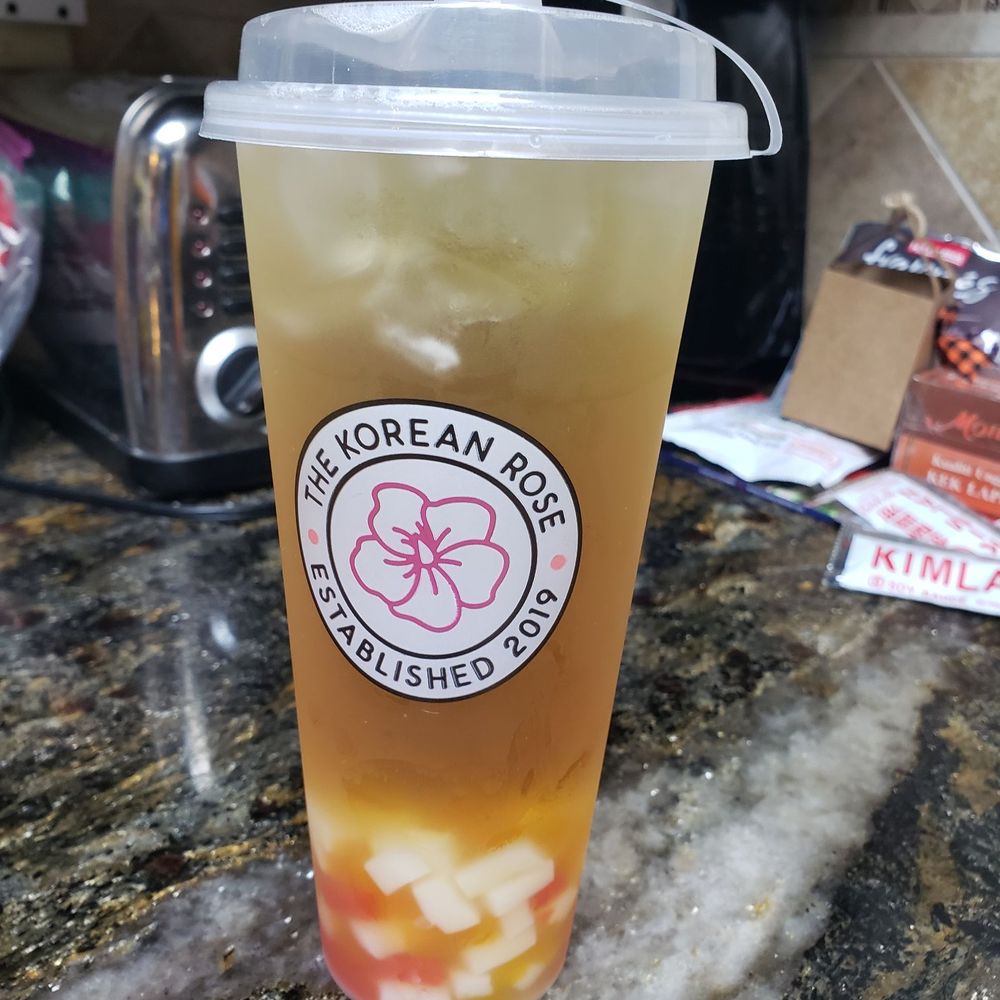 The Korean Rose - White peach green tea with rainbow jelly - Coffee & Tea Near Me - Tucson, Arizona The Korean Rose - White peach green tea with rainbow jelly - Coffee & Tea Near Me - Tucson, Arizona