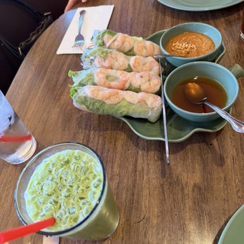 Thai House Restaurant - Shrimp summer rolls and jasmine green tea - Thai Near Me - Redlands, California Thai House Restaurant - Shrimp summer rolls and jasmine green tea - Thai Near Me - Redlands, California