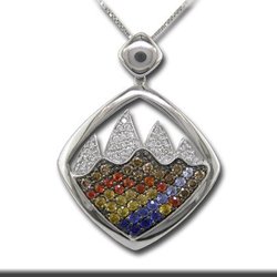 Danshelley Jewelers - Teton Pendant with multi-colored sapphires and diamonds