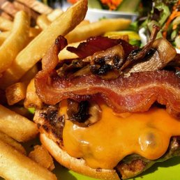 a cheeseburger and fries a cheeseburger and fries