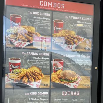 Raising Cane's Chicken Fingers - Combos menu - Fast Food Near Me - Oakland, California Raising Cane's Chicken Fingers - Combos menu - Fast Food Near Me - Oakland, California