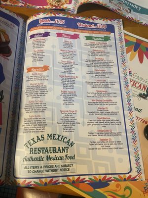 Menu photo 2 Texas Mexican Freehold, NJ Menu photo 2 Texas Mexican Freehold, NJ