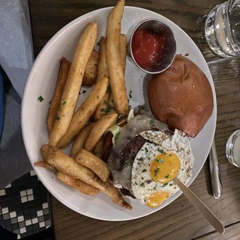 The Crown Tavern - The Crown Cheeseburger with fried egg - Bars Near Me - Manchester, New Hampshire The Crown Tavern - The Crown Cheeseburger with fried egg - Bars Near Me - Manchester, New Hampshire