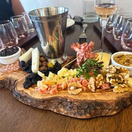 Charcuterie Board and flight glasses (empty now ;)