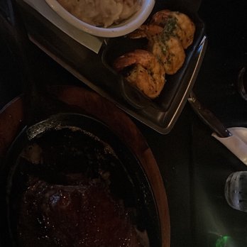 The LKSD - New York steak w/ garlic mash potatoes and shrimp. - Burgers Near Me - Downey, California The LKSD - New York steak w/ garlic mash potatoes and shrimp. - Burgers Near Me - Downey, California