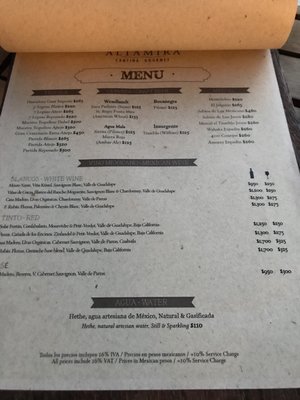 Menu photo 6 Altamira Punta de Mita, NAY