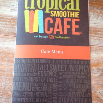 Tropical Smoothie Cafe - Menu front - Juice Bars & Smoothies Near Me - Enid, Oklahoma Tropical Smoothie Cafe - Menu front - Juice Bars & Smoothies Near Me - Enid, Oklahoma