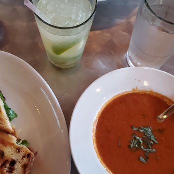 Perfect Pear Bistro - Perfect grilled cheese and Tomato basil soup. Pear and Peach Jalapeno margarita to wash it down - New American Near Me - Tempe, Arizona Perfect Pear Bistro - Perfect grilled cheese and Tomato basil soup. Pear and Peach Jalapeno margarita to wash it down - New American Near Me - Tempe, Arizona