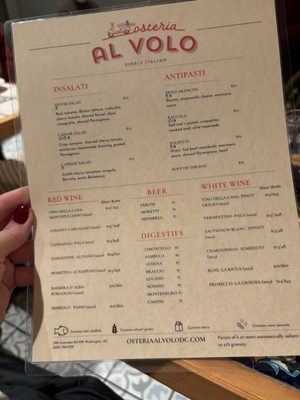Menu photo 6 Osteria Al  Volo Washington, DC, DC
