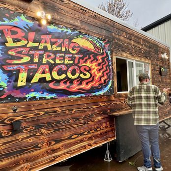 Blazing Street tacos - Taco truck permanently parked next to a weed shop.  Match made in heaven - Food Trucks Near Me - Wasilla, Alaska