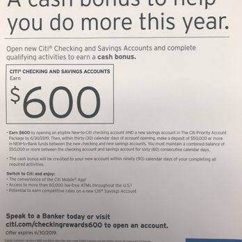 Citibank - $600 for opening personal checking - Banks & Credit Unions Near Me - Arcadia, California