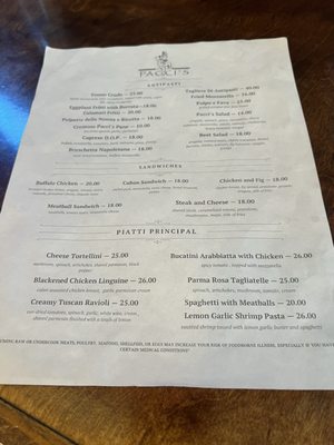 Menu photo 2 Pacci’s Washington, DC, DC