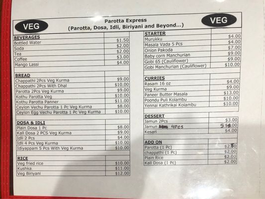 Menu photo 3 Parotta Express Irving, TX