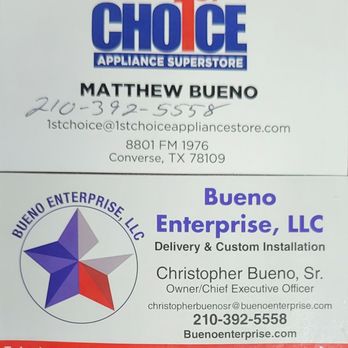 Bueno Enterprise - All contact info - Appliances & Repair Near Me - San Antonio, Texas Bueno Enterprise - All contact info - Appliances & Repair Near Me - San Antonio, Texas