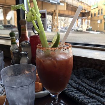 Cozy Corner - Logan Square - Bloody Mary (post-consuming the olives and bacon garnish) - Diners Near Me - Chicago, Illinois