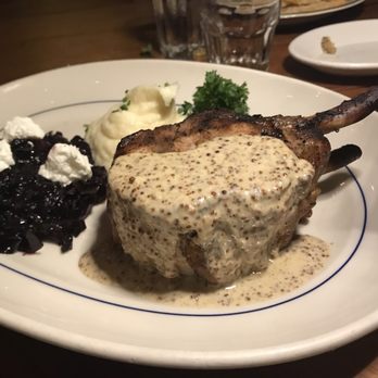 Houston's Restaurant - Double Cut Pork Chop: SALTY BRINE : SALT ADVISORY even if you're a salt lover beware. - American Near Me - Pompano Beach, Florida