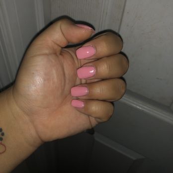Nail's World - Pink gel nails with ballerina shape! Love this place so much. I encourage you to come and try them out! - Nail Salons Near Me - Mineola, New York