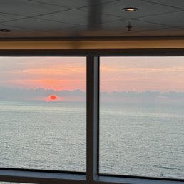 Sunset from buffet on Norwegian Bliss Sunset from buffet on Norwegian Bliss