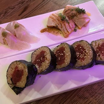 Sushi Club - Sea Bream and VIP Salmon Sushi & Tuna Maki Roll - Sushi Bars Near Me - Brea, California Sushi Club - Sea Bream and VIP Salmon Sushi & Tuna Maki Roll - Sushi Bars Near Me - Brea, California