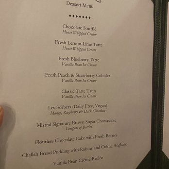 Mistral - Dessert menu - French Near Me - Sherman Oaks, California Mistral - Dessert menu - French Near Me - Sherman Oaks, California