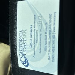 California Coast Credit Union - Denise Lambaren business card