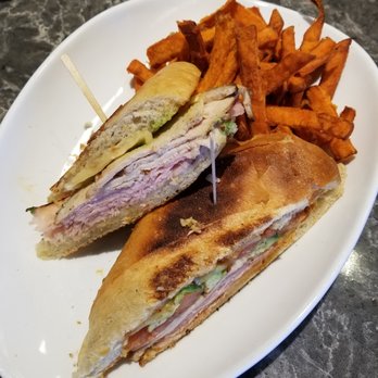 Gather Cafe - Legit Cuban Sandwich with Sweet Potato fries - Cafes Near Me - Dallas, Texas