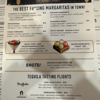 The Mexicano - Drink menu, I got the Frozen Margarita Flight. Delicious ;-) - Mexican Near Me - Phoenix, Arizona
