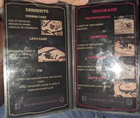 Menu photo 1 High Definition Hookah Lounge El Paso, TX