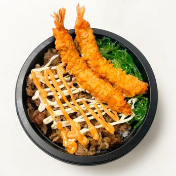Tea Do RVA - Gyu-don beef rice bowl with shrimp tempura - Desserts Near Me - Richmond, Virginia Tea Do RVA - Gyu-don beef rice bowl with shrimp tempura - Desserts Near Me - Richmond, Virginia